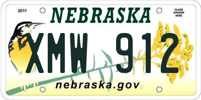 NE license plate XMW912
