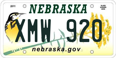 NE license plate XMW920