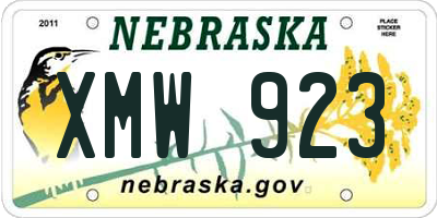 NE license plate XMW923