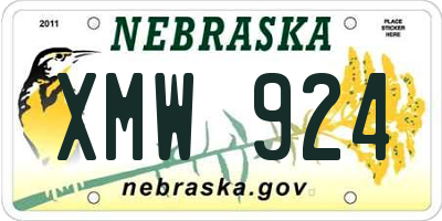 NE license plate XMW924