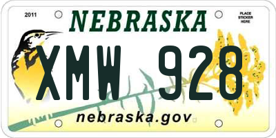 NE license plate XMW928