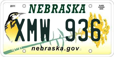 NE license plate XMW936