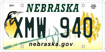 NE license plate XMW940