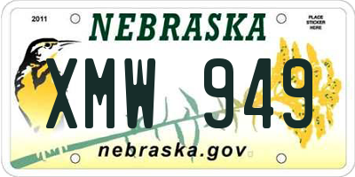 NE license plate XMW949