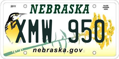 NE license plate XMW950