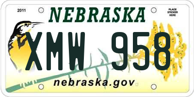 NE license plate XMW958