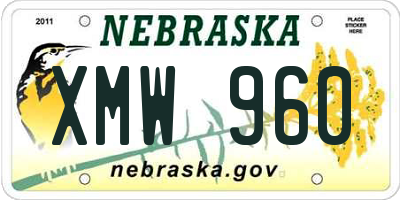 NE license plate XMW960
