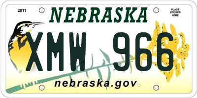 NE license plate XMW966