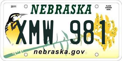 NE license plate XMW981