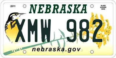 NE license plate XMW982