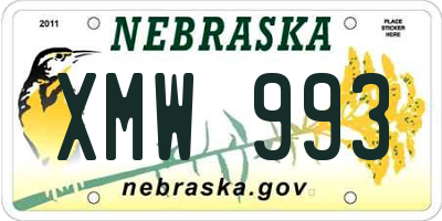 NE license plate XMW993