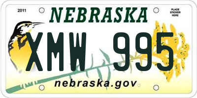 NE license plate XMW995