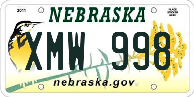 NE license plate XMW998