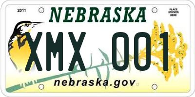 NE license plate XMX001