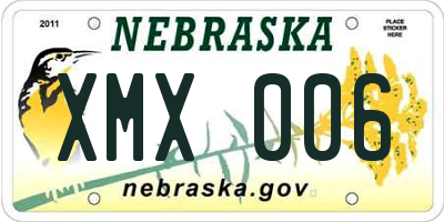 NE license plate XMX006