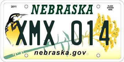NE license plate XMX014