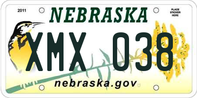 NE license plate XMX038