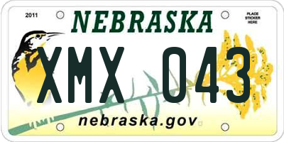 NE license plate XMX043