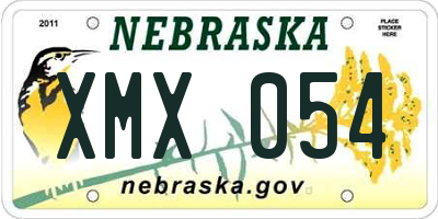 NE license plate XMX054