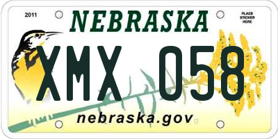 NE license plate XMX058