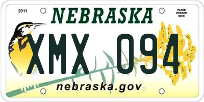 NE license plate XMX094