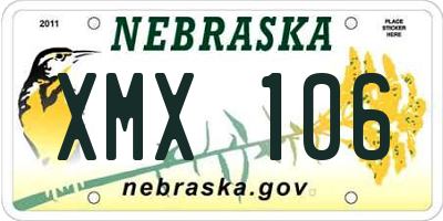 NE license plate XMX106