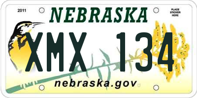 NE license plate XMX134