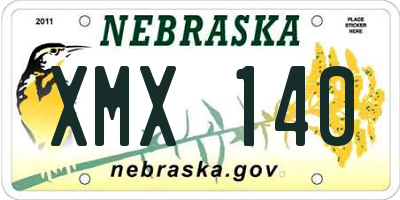 NE license plate XMX140