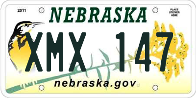 NE license plate XMX147