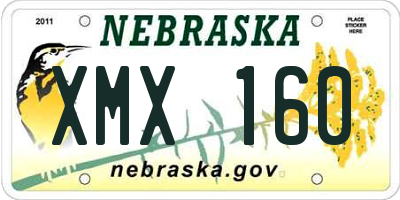 NE license plate XMX160
