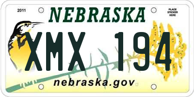 NE license plate XMX194