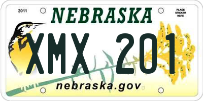 NE license plate XMX201
