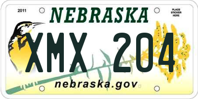NE license plate XMX204