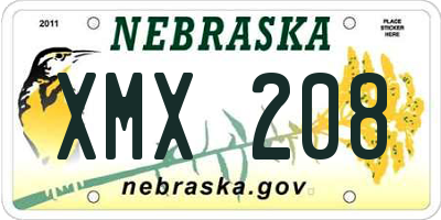 NE license plate XMX208