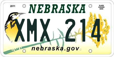 NE license plate XMX214