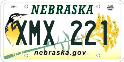 NE license plate XMX221