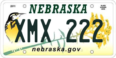 NE license plate XMX222