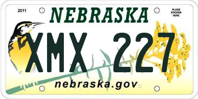 NE license plate XMX227
