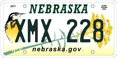 NE license plate XMX228