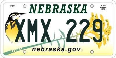 NE license plate XMX229