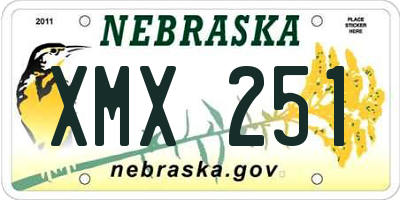 NE license plate XMX251