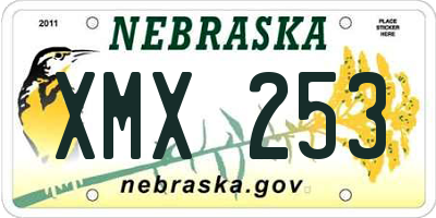 NE license plate XMX253