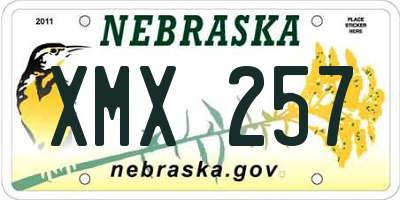 NE license plate XMX257