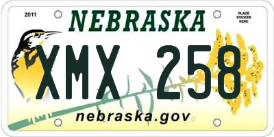 NE license plate XMX258
