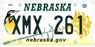 NE license plate XMX261