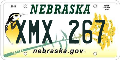 NE license plate XMX267