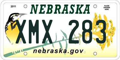 NE license plate XMX283