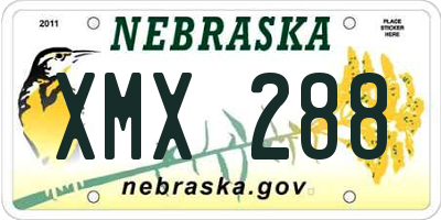 NE license plate XMX288