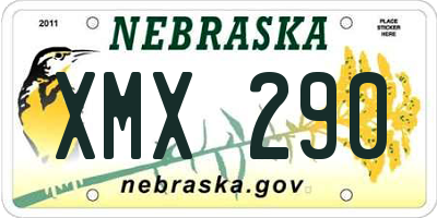 NE license plate XMX290