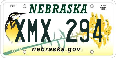 NE license plate XMX294